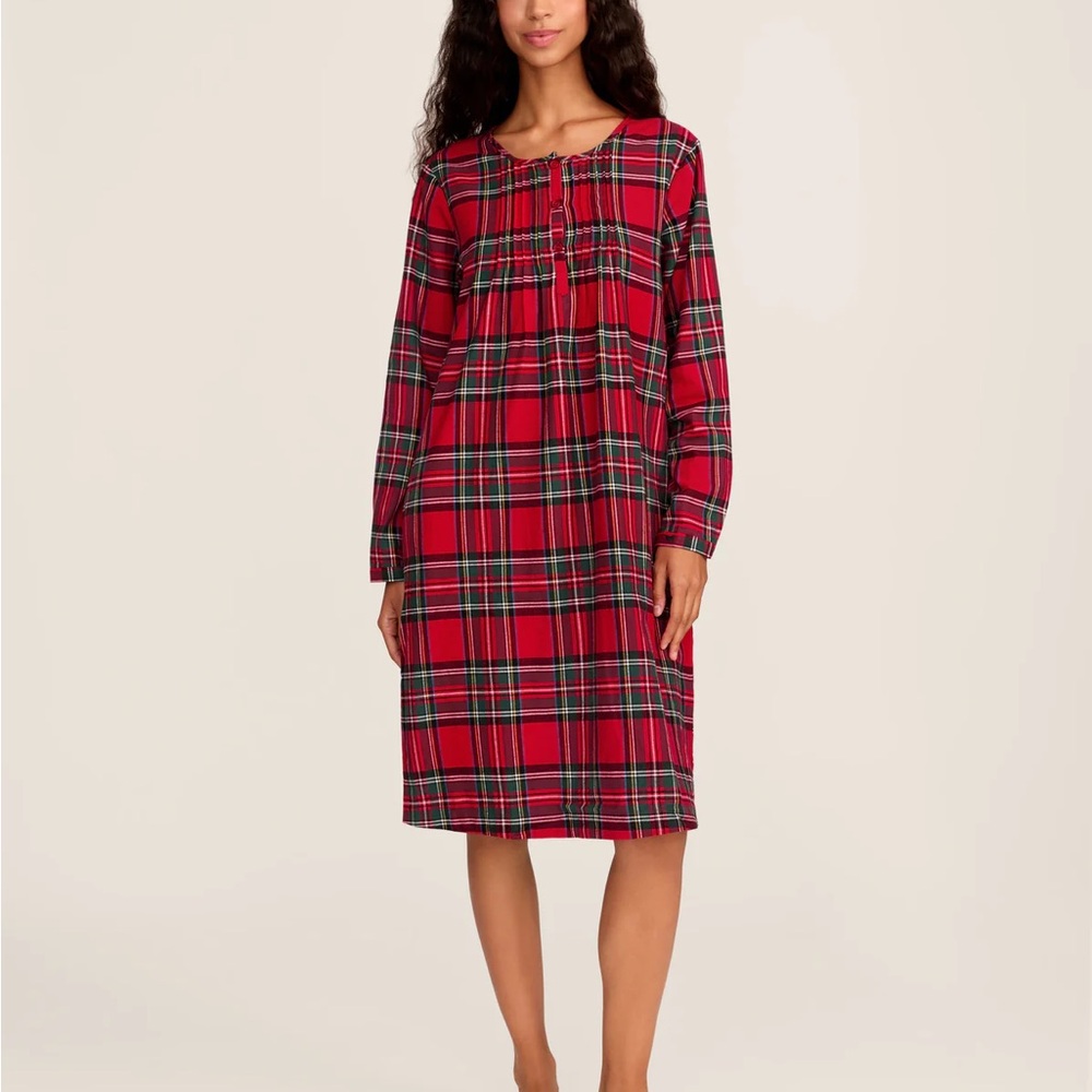 Petite Plume Women's Brushed Twill Beatrice Nightgown in Imperial Tartan